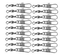 DECOMELODY 100pcs Fishing Barrel Swivel with Snap Connector Hard Fishing Link Ring for Flexible Rotation for Various Bait Connectors
