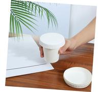 DECOMELODY 100pcs Paper Cup Lids Round Flat Covers for Hot Drinks with DIY Blank Design Versatile Paper Covers for Coffee Tea Cups at Home Restaurant Cafe