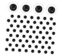 DECOMELODY 100pcs Self Adhesive Black Googly Eyes Durable Plastic Craft Eyeballs for Crochet Stuffed Animals DIY Crafts with Movable Expressive Features