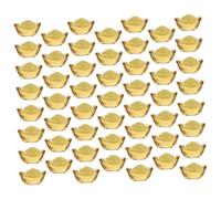 DECOMELODY 100pcs Small Crystal Gold Ornaments Chinese Money Decor for Desktop Craft Scene Decoration Space-saving Delicate Statues with Smooth Surface for Home and Office