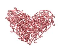 DECOMELODY 100pcs Small Rainbow Candy Cane Charms DIY Crafts Resin Decorations for Christmas Accessories Lightweight Reusable Xmas Embellishments for Scrapbooking and Hair Designs