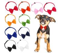 DECOMELODY 10Pcs Adjustable Pet Bow Collar for Dogs and Cats Soft Bows for Everyday Wear and Special Occasions Stylish Pet Accessories