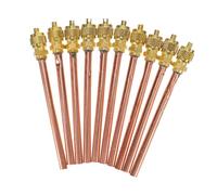 DECOMELODY 10pcs Brass Air Conditioner Access Valve with Core Remover and O Ring Monodirectional Service Needle Tubes for Refrigerant Charging and Leak Testing in Ac Systems