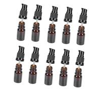 DECOMELODY 10pcs Brown Glass Essential Oil Sub Bottles Pressing Type Liquid Dispenser for Travel Perfume Lotion Storage Portable Pump Containers