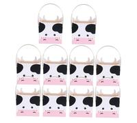 DECOMELODY 10pcs Cartoon Animal Treat Boxes Handles Cute Farm Animal Favor Bags for Showers and Birthday Parties Portable Cardboard Packaging for Sweet Treats