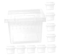 DECOMELODY 10pcs Clear Reptile Feeding Boxes Ventilated Enclosures for Tarantula Lizard Gecko Scorpion Insect Breeding Habitat with Weather-resistant Material
