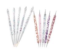 DECOMELODY 10pcs Dual End Nail Art Dotting Pen for Manicure Precision Nail Design and Drawing Brushes for Floral and Geometric Patterns
