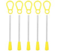 DECOMELODY 10pcs Educational Triangle Iron Percussion Set Mallets and Carrying Ring, Plastic Handle Musical Instrument Accessories for Early Childhood Music Learning and Rhythm Practice