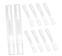 DECOMELODY 10pcs Empty Cosmetic Container Tubes with Brush Applicator Leak Refillable Dispenser Pens for Lip Gloss Nail Oil Multi Purpose Transparent Tubes