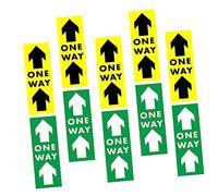 DECOMELODY 10pcs Floor Indicator Stickers Self Adhesive Warning Decals for Public Spaces Social Distancing Crowd Control Flat Surface Use
