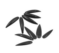 DECOMELODY 10pcs Gothic Black Plastic Fake Nails Set, Removable Artificial Manicure, Halloween Zombie Witch Press-On Nail Supplies