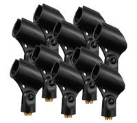 DECOMELODY 10pcs Large Size Microphone Clips Mic Holder Clamps with Female Adapter for Handheld Microphones, Made of Sturdy Pe and Abs Material, Suitable for Live Streaming and Podcasting