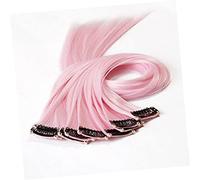 DECOMELODY 10pcs Light Pink Clip In Straight Synthetic Hair Extensions Lightweight Portable Fashionable Hair Strands for Secure All Day Wear and Restyling