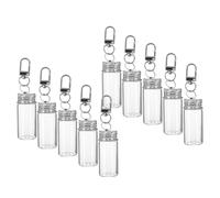 DECOMELODY 10pcs Mini Glass Bottles with Lids Clear Transparent Wishing Jars for DIY Crafts Home Decoration Wedding Party Favors Portable Tiny Glass with Secure Caps