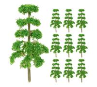 DECOMELODY 10pcs Model Trees Miniature Pine Trees Green Plastic for Train Scenery and DIY Crafts with Miniature Precision for Building Model Landscape Enhancement