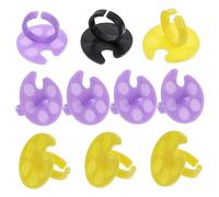 DECOMELODY 10pcs Multifunctional Ring Palettes Nail Art Palettes Mixing for Gel Polish Foundation Nail Salon Accessories Random