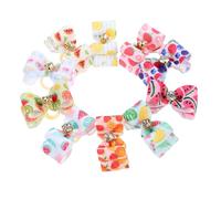 DECOMELODY 10Pcs Puppy and Cat Hair Bows Bowknot Pet Grooming Accessories for Home DIY and Pet Shops with Chic Mixed Patterns