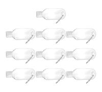 DECOMELODY 10pcs Refillable Press Bottles with Carabiner Hook for Travel Portable Liquid Containers Suitable for Hand Sanitiser Shampoo Lotion Petg Plastic Random Color