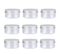 DECOMELODY 10pcs Round Aluminum Box Leak-Proof Pill Container for Vitamins and Salves Travel Storage Jars Safe to Open and Close Silver Aluminium Cans for Occasions