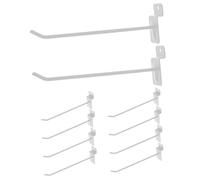 DECOMELODY 10pcs White Pegboard Hooks for Supermarket Shelves Utility Display Hooks for Organizing Goods Easy to Install Versatile Hanging