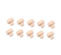 DECOMELODY 10Pcs Wooden Round Head Drawer Handles Premium Rubberwood Furniture Accessory Classic Pulls for Cabinets Wardrobes Desks Cupboards Practical Design