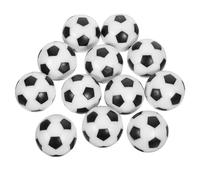 DECOMELODY 12 Pcs 31mm Resin Tabletop Soccer Balls, Mini Plastic Replacement Footballs for Foosball Table, Black and White Football Accessories for Indoor Game Room Use