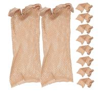DECOMELODY 12 Pcs Women Stretchy Invisible Wig Caps Nude Polyester Elastic Stocking Caps for Wig Accessories and Hair Styling