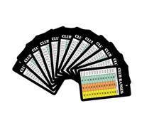 DECOMELODY 12 Sheet Golf Distance Chart and Score Counter Cards Large Font Scorecards for Accurate Scoring Portable Compact Fits Golf Bag Pocket Read Range Reference for All Skill Levels
