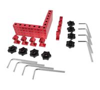 DECOMELODY 12pcs Aluminum Right Angle Square Clamps Set for Woodworking 90 Degree Corner Positioning Tool 4 Right Angle Squares and 8 Clamps for Cabinet, Drawer, Box Assembly