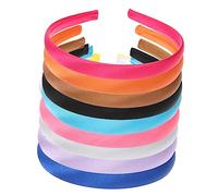 DECOMELODY 12pcs Assorted Color Plain Cloth Headbands for DIY Hair Accessories Simple Appearance Soft No Teeth Headbands for Girls and Women Making Supplies Random Color
