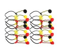 DECOMELODY 12Pcs Bee Headband Pompom Set with Yellow, Red, Black Balls - Animal Antenna Hair Accessories for and Adult Bee Costume Party Headwear