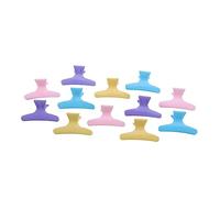 DECOMELODY 12pcs Colorful Plastic Hair Clips Claw for Salon Hairdressing Strong Grip Hairpin Styling Tools for Women and Random Colors for Secure Hair Control and Sectioning Random Color