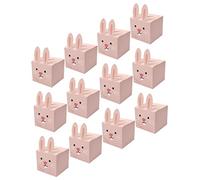 DECOMELODY 12pcs Easter Bunny Candy Boxes Cute Rabbit Shaped Paper Gift Storage Cases Party Favor Packaging for Wedding Birthday Festival Multipurpose Biscuit and Chocolate Holders