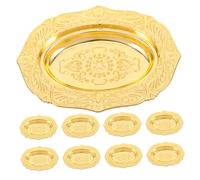 DECOMELODY 12pcs Gold Wedding Cake Tray European Style Dessert Serving Platters for Parties and Hotel Displays Elegant Sturdy Snack and Pastry Server Trays