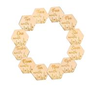 DECOMELODY 12Pcs Hexagonal Floral Blocks Natural Monthly Commemorative Cards Growth Photo Props for Newborns Shower Keepsakes