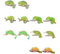 DECOMELODY 12pcs Magnetic Cling Gecko Wall Stickers Decorative Anticollision Window Screen Decals for Patio Doors Bay Windows Lightweight Home Cling Art for Indoor Outdoor Use