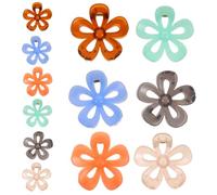DECOMELODY 12pcs Small Flower Claw Hair Clips Non-slip Matte Hair Clips Made of Ps Abs PC for Parties and Photo Shoots, Elegant Design Assorted Colours Random Color