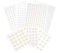 DECOMELODY 14 Sheets of Self-adhesive Flat Back Pearl Stickers for Face and Body Crafts, Abs Material, No Marks When Peeling, Multi-functional Hair Pearls for Makeup and Nail Art