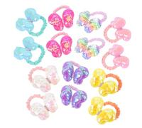DECOMELODY 14pcs Glitter Bow Hair Ties Gradient Elastic Bands with Sparkling Sequin Butterfly Accents No-damage Ponytail Holders for Everyday and Special Occasions