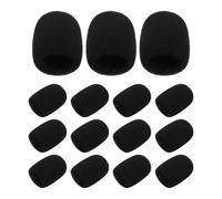 DECOMELODY 15pcs Mini Microphone Windscreen Covers for Headset Microphones, Small Foam Sponge Caps, Noise Reduction Lapel Mic Protection, Compatible with Wireless and Ear-hook Headsets,