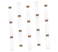 DECOMELODY 15pcs Transparent Glass Sample Bottles with Cork Caps Straight Mouth Test Tubes for Wishing DIY Craft Match Storage and Flower Tea Packing