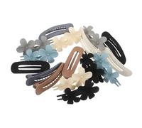 DECOMELODY 16pcs Matte Floral Hair Claw Clips for Women Large Vintage Flower Barrette for Side Bangs and Fringe Multi-color Decorative Hair Accessories for Daily Wear and Travel