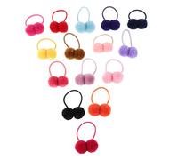 DECOMELODY 16pcs Pom Ball Hair Ties for Soft Elastic Ponytail Holders with Double Pompom Accents Gentle Hair Elastics for Playtime and Sports Hairstyles