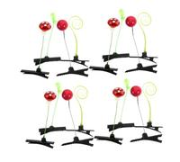 DECOMELODY 16pcs Small Plant Hair Clips for Hair Accessories Cute Green Gradient Leaves Red Mushroom Fruit Design Non-slip Pins for Styling and Decorating
