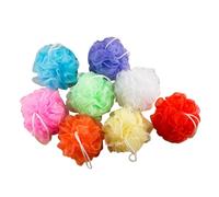 DECOMELODY 16pcs Solid Color Shower Sponges Mesh Bath Balls Soft Reusable Scrubbers for Exfoliating and Cleansing Body Skin with Shower Gel Multi-Color Bathroom Accessories