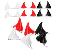 DECOMELODY 18pcs Resin Devil Horn Clips for Halloween Lightweight Demon Horn Hairpins in White Red Black Unique Cosplay Headpiece Accessories for Women Party Dress Up