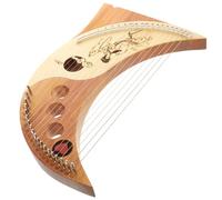 DECOMELODY 19-String Retro Lyre Harp Wooden Body Handheld Musical Instrument with Moon Box Design, Metal Strings Lyre Harp Suitable for Beginners and Performance Random Color Random Color