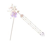 DECOMELODY 1pc Antique Hair Stick Inlaid Elegant Vintage Tassel Hairpin for Women Accessory for Traditional Chinese and Japanese Styles Lightweight and Hair Styling Tool