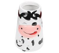 DECOMELODY 1pc Ceramic Hamster Kettle Stand Durable Rabbit Drinking Fountain Holder Lightweight Water Bottle Bracket Stable Base with Cute Cow Design Easy to Install Hamster Supply