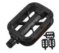 DECOMELODY 2 Pairs Bike Pedals Replacement with Reflectors Slip Widen Pedal Accessories for Safe Comfortable Riding Suitable for Boys and American Thread Black